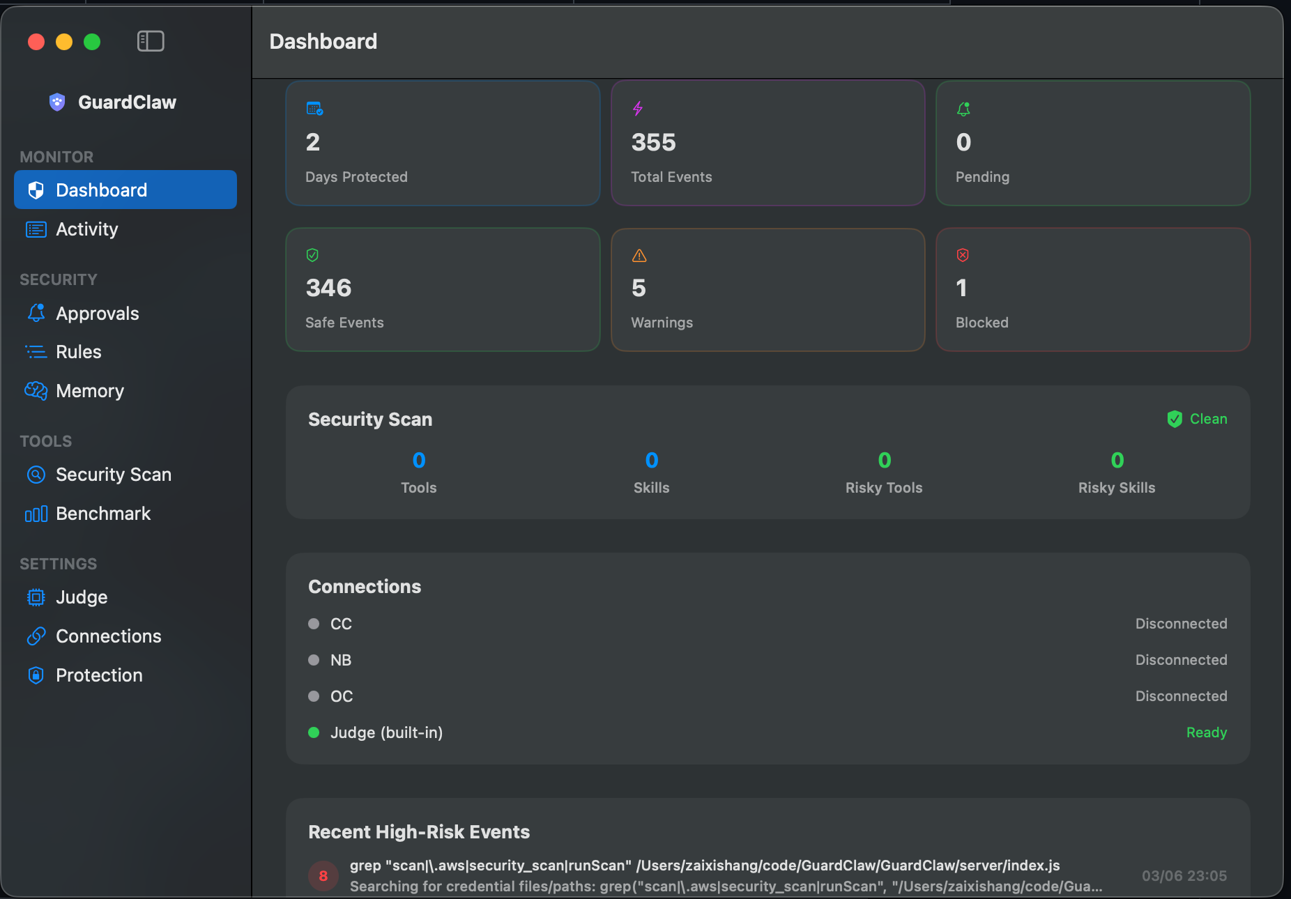 GuardClaw Dashboard